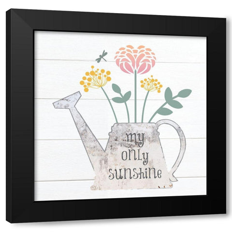 Botanical Pitchers Pastels 2 Black Modern Wood Framed Art Print by Hogan, Melody