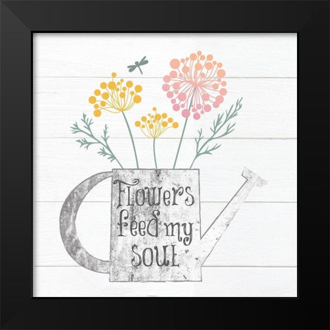 Botanical Pitchers Pastels 3 Black Modern Wood Framed Art Print by Hogan, Melody