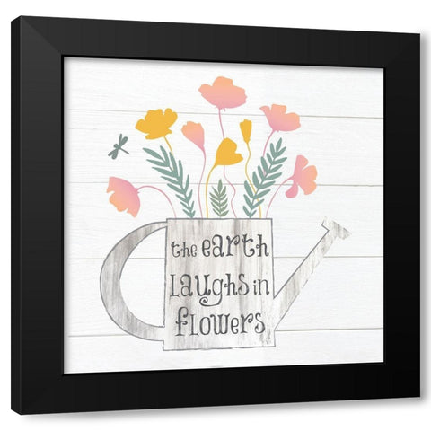 Botanical Pitchers Pastels 5 Black Modern Wood Framed Art Print by Hogan, Melody