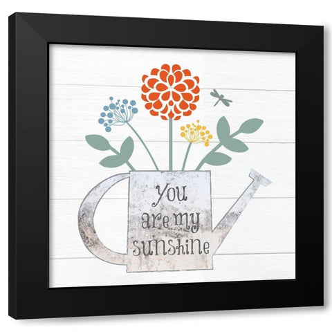 Botanical Pitchers Primary 1 Black Modern Wood Framed Art Print with Double Matting by Hogan, Melody