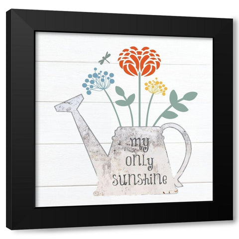 Botanical Pitchers Primary 2 Black Modern Wood Framed Art Print with Double Matting by Hogan, Melody