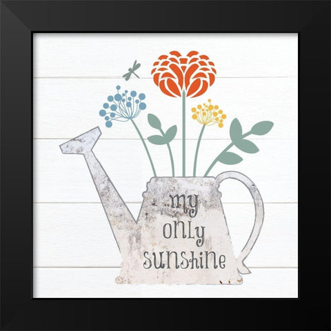 Botanical Pitchers Primary 2 Black Modern Wood Framed Art Print by Hogan, Melody