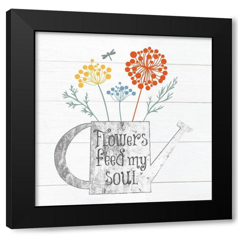 Botanical Pitchers Primary 3 Black Modern Wood Framed Art Print by Hogan, Melody