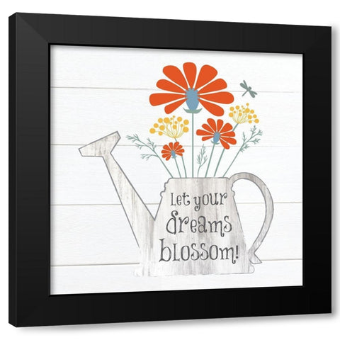 Botanical Pitchers Primary 6 Black Modern Wood Framed Art Print by Hogan, Melody