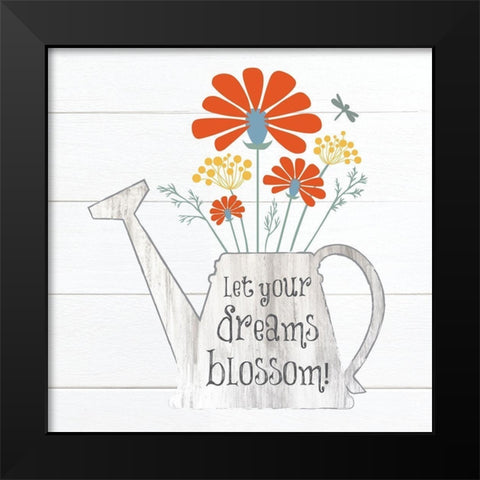 Botanical Pitchers Primary 6 Black Modern Wood Framed Art Print by Hogan, Melody