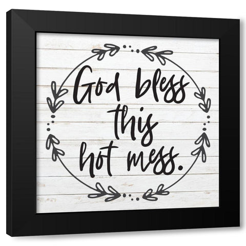 God Bless 1 Black Modern Wood Framed Art Print by Hogan, Melody