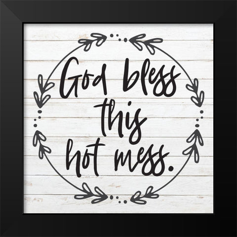 God Bless 1 Black Modern Wood Framed Art Print by Hogan, Melody