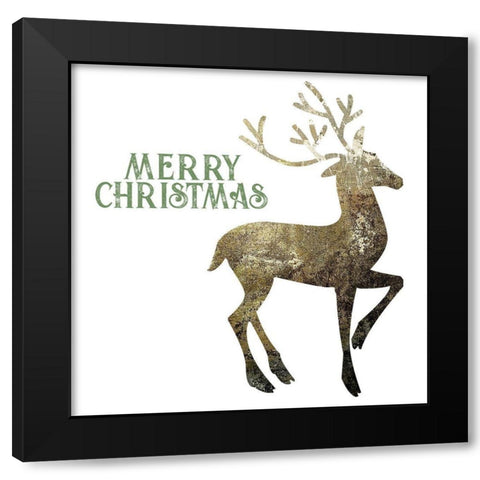Glimmer Deer Black Modern Wood Framed Art Print by Hogan, Melody
