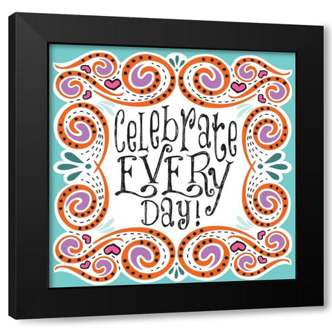 Whimsical Day Black Modern Wood Framed Art Print with Double Matting by Hogan, Melody