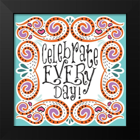 Whimsical Day Black Modern Wood Framed Art Print by Hogan, Melody