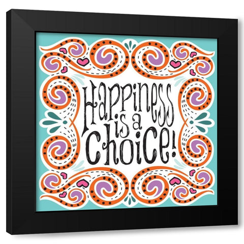 Whimsical Choice Black Modern Wood Framed Art Print with Double Matting by Hogan, Melody