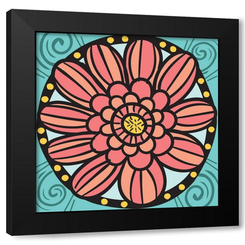 Whimsical Blossom 1 Black Modern Wood Framed Art Print with Double Matting by Hogan, Melody