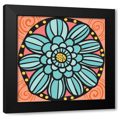 Whimsical Blossom 2 Black Modern Wood Framed Art Print by Hogan, Melody