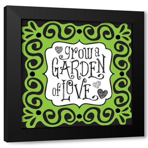 Whimsical Garden Black Modern Wood Framed Art Print with Double Matting by Hogan, Melody