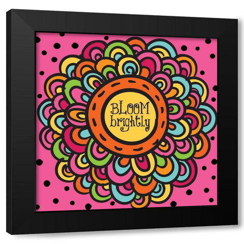 Whimsical Bloom Black Modern Wood Framed Art Print by Hogan, Melody