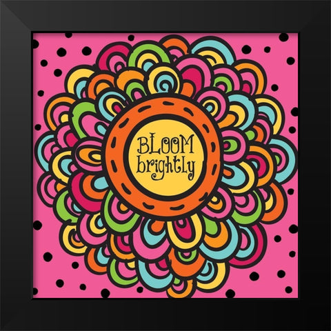 Whimsical Bloom Black Modern Wood Framed Art Print by Hogan, Melody