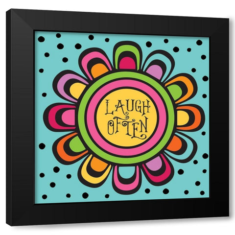 Whimsical Laugh Black Modern Wood Framed Art Print by Hogan, Melody