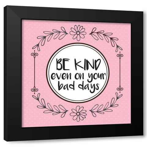 Whimsical Kind Black Modern Wood Framed Art Print by Hogan, Melody