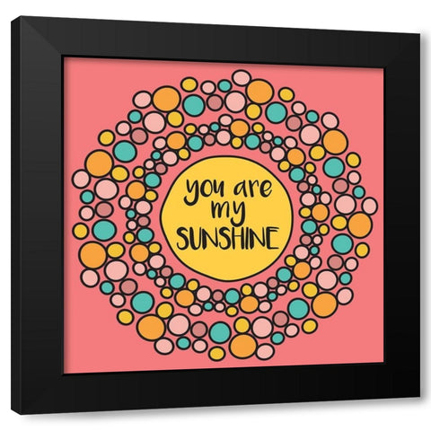 Whimsical Sunshine Black Modern Wood Framed Art Print with Double Matting by Hogan, Melody