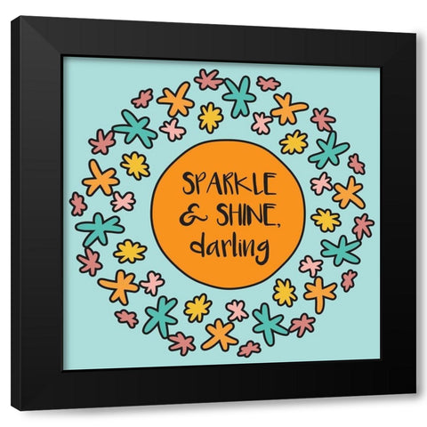 Whimsical Sparkle Black Modern Wood Framed Art Print by Hogan, Melody