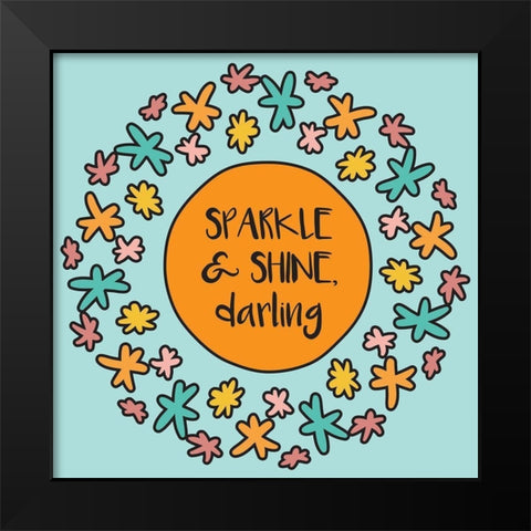 Whimsical Sparkle Black Modern Wood Framed Art Print by Hogan, Melody