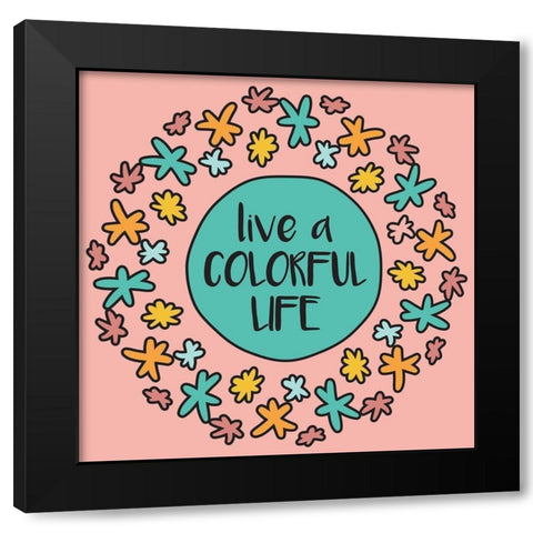 Whimsical Life Black Modern Wood Framed Art Print with Double Matting by Hogan, Melody
