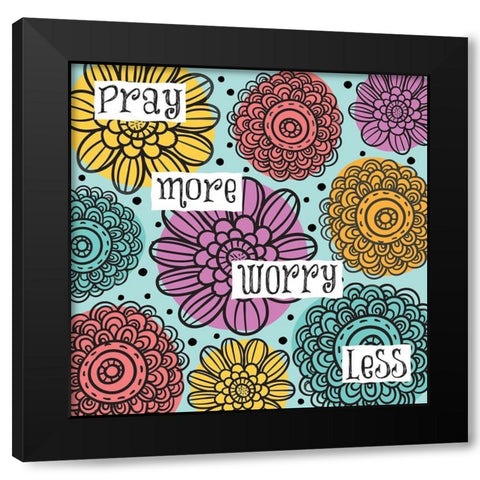 Whimsical Pray Black Modern Wood Framed Art Print by Hogan, Melody