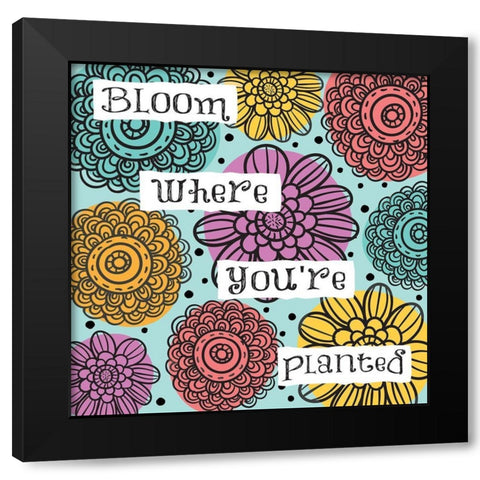 Whimsical Planted Black Modern Wood Framed Art Print by Hogan, Melody