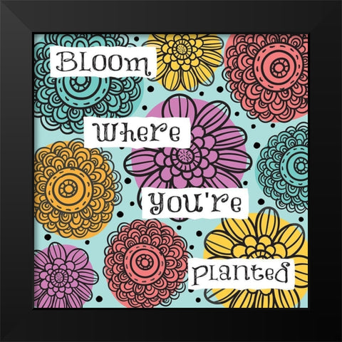 Whimsical Planted Black Modern Wood Framed Art Print by Hogan, Melody
