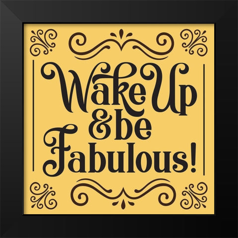 Whimsical Fabulous Black Modern Wood Framed Art Print by Hogan, Melody