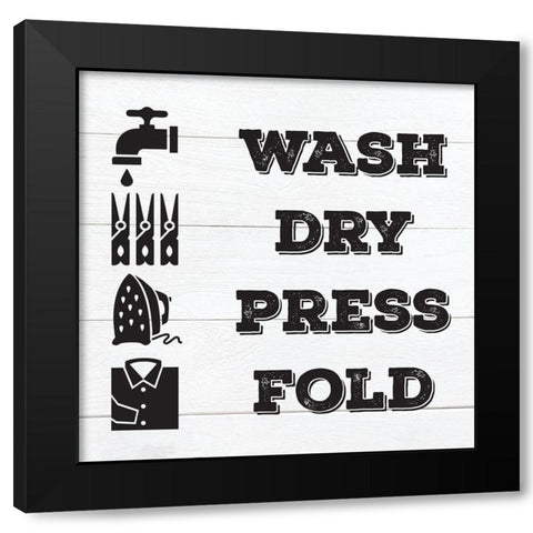 Laundry Steps Black Modern Wood Framed Art Print by Hogan, Melody