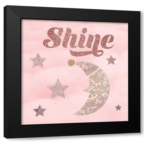 Rose Glitter 3 Black Modern Wood Framed Art Print with Double Matting by Hogan, Melody