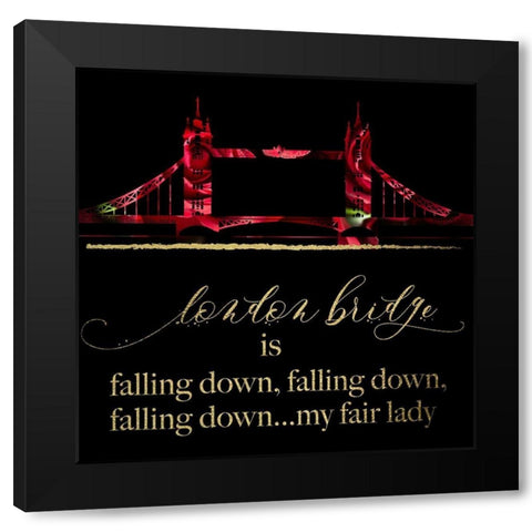 London Glam 3 Black Modern Wood Framed Art Print with Double Matting by Hogan, Melody