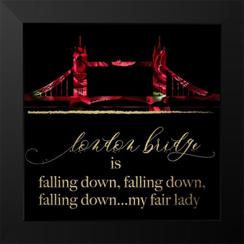 London Glam 3 Black Modern Wood Framed Art Print by Hogan, Melody