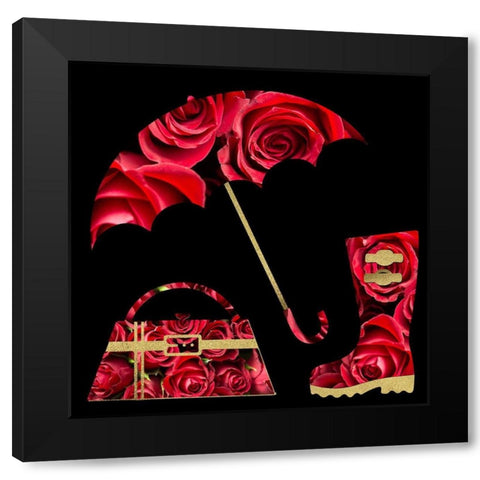 London Glam 4 Black Modern Wood Framed Art Print with Double Matting by Hogan, Melody