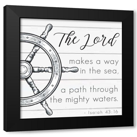 Seafaring Scriptures 2 Black Modern Wood Framed Art Print by Hogan, Melody