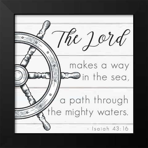 Seafaring Scriptures 2 Black Modern Wood Framed Art Print by Hogan, Melody
