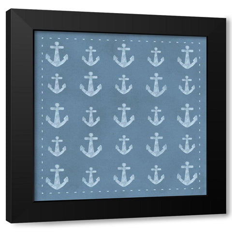 Anchors Aweigh Black Modern Wood Framed Art Print by Hogan, Melody