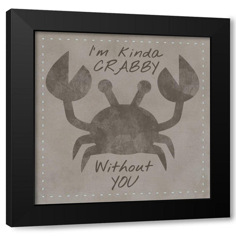 Kinda Crabby Black Modern Wood Framed Art Print by Hogan, Melody