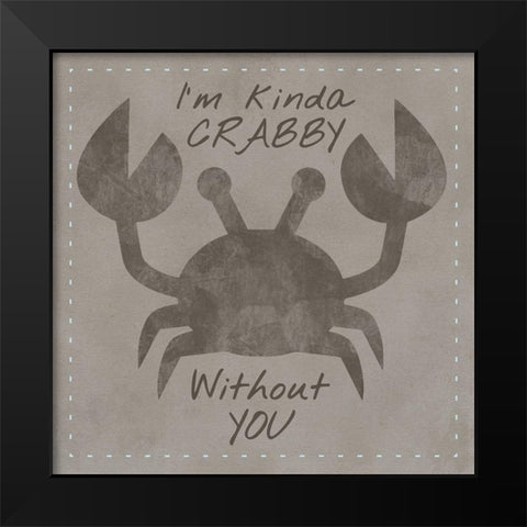 Kinda Crabby Black Modern Wood Framed Art Print by Hogan, Melody