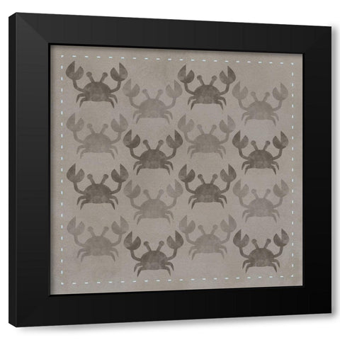 Super Crabs Black Modern Wood Framed Art Print by Hogan, Melody