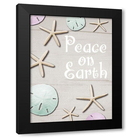 Peace On Earth Black Modern Wood Framed Art Print with Double Matting by Hogan, Melody