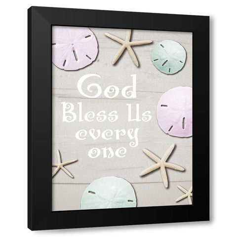 God Bless Us Black Modern Wood Framed Art Print by Hogan, Melody