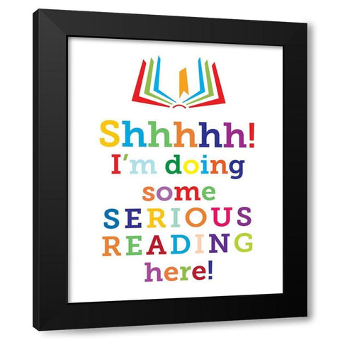 Shhhhh Black Modern Wood Framed Art Print by Hogan, Melody