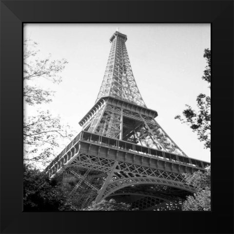 Eiflel Tower Square Black Modern Wood Framed Art Print by Joseph, Michael