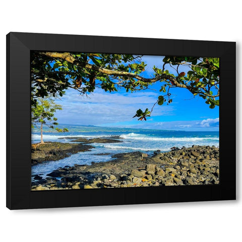 Hamakua From Afar Black Modern Wood Framed Art Print by Nebula, Melissa