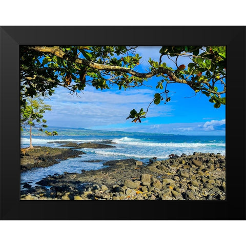 Hamakua From Afar Black Modern Wood Framed Art Print by Nebula, Melissa