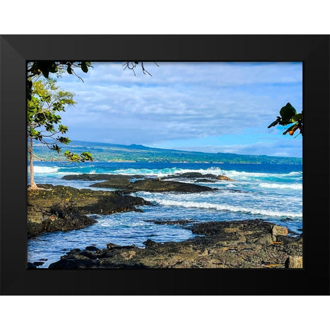 Hamakua Gaze Black Modern Wood Framed Art Print by Nebula, Melissa