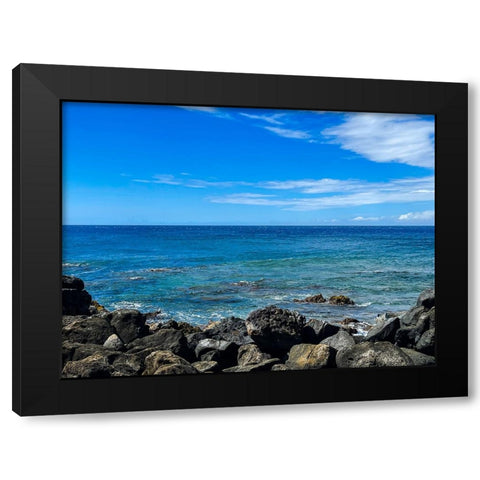 Puako Calm Black Modern Wood Framed Art Print with Double Matting by Nebula, Melissa