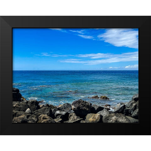 Puako Calm Black Modern Wood Framed Art Print by Nebula, Melissa